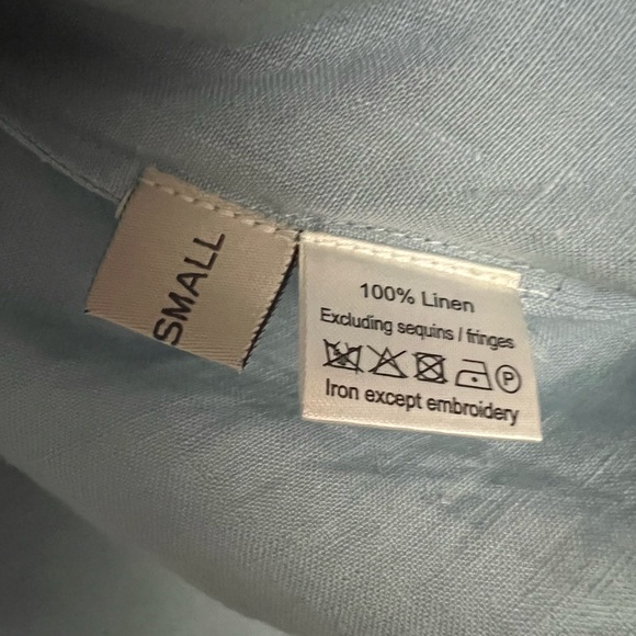 NWT Benaras by Citrus Embroidered Caftan Dress Size XS Linen - Picture 8 of 12